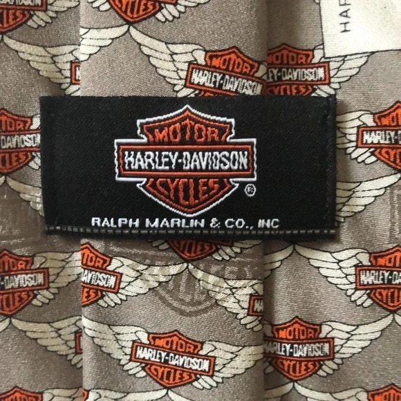 Men’s Ralph Marlin Harley-Davidson Silk Neck Tie Neck Wear - Picture 3 of 5